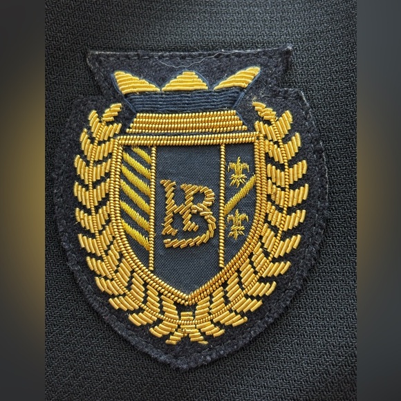 BOSS Hugo Boss Men's Classic Virgin Wool Sport Black Blazer HB Embroidered Crest - Picture 14 of 15